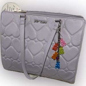 Purple Heart Quilted Betsey Johnson Bag with Gummy Bear Charms